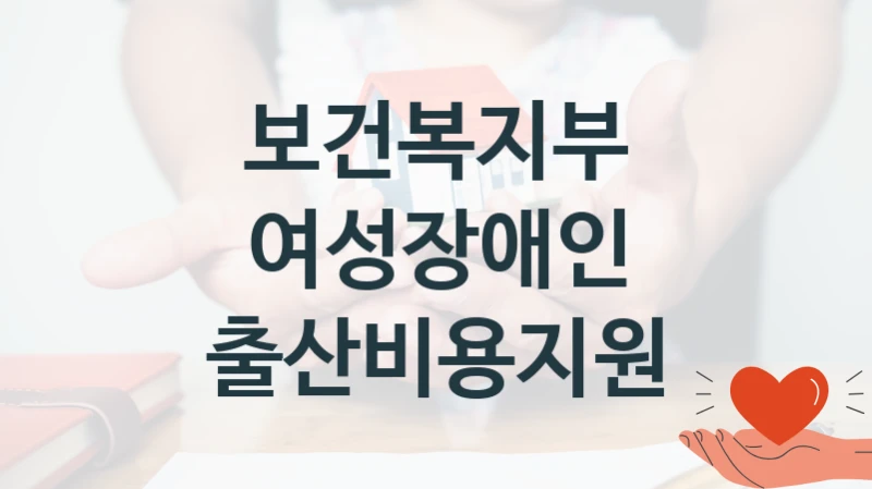 보건복지부
여성장애인 출산비용지원