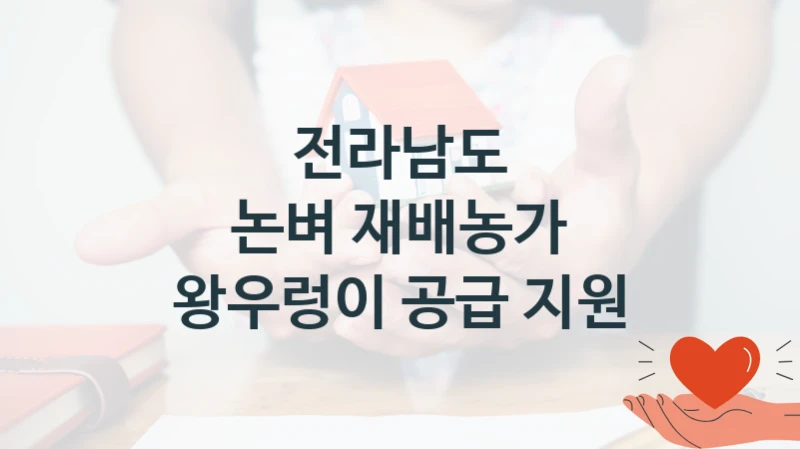 논벼 재배농가 왕우렁이 공급 지원 신청 가이드 – 전라남도 복지 지원 혜택 정리