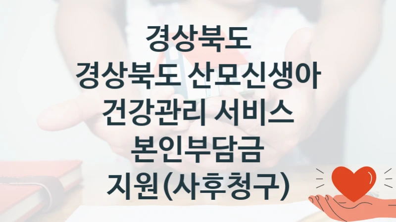 경상북도, 경상북도 산모신생아 건강관리 서비스 본인부담금 지원(사후청구) 지원 정책정리, 신청 자격 조건과 구비 서류