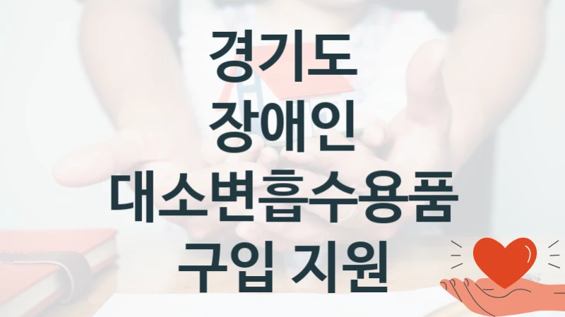 경기도
장애인 대소변흡수용품 구입 지원
