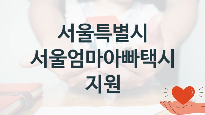 서울특별시 “서울엄마아빠택시 지원” 신청 주요 정보 – 접수 마감일과 신청 절차