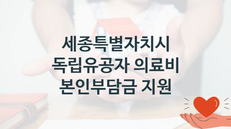“독립유공자 의료비 본인부담금 지원” 지원 한도와 신청 기준 – 세종특별자치시 복지정책 요건 및 혜택 안내