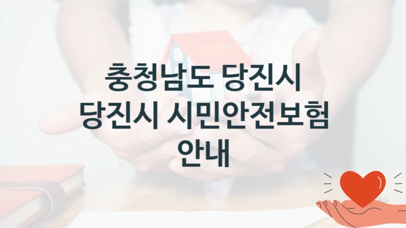 정부 지원 제도 “당진시 시민안전보험 안내” 신청 절차와 준비물 – 충청남도 당진시