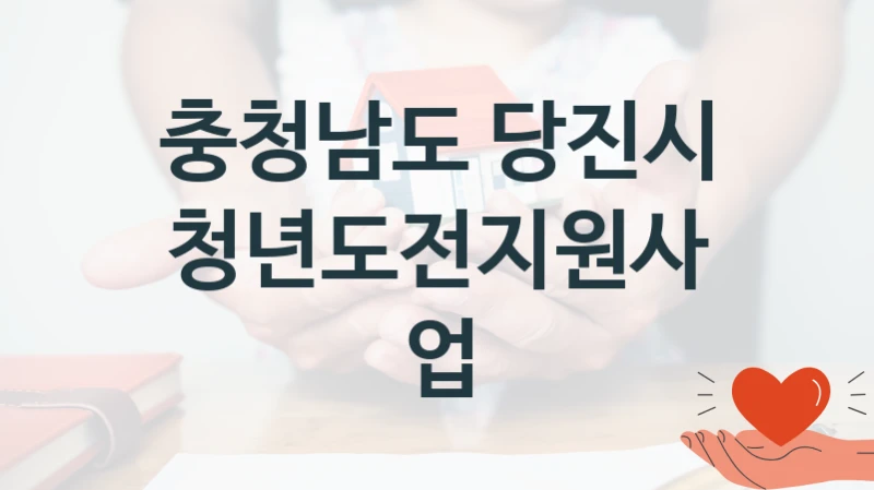 국가 복지 정책 “청년도전지원사업” 신청 절차와 준비물 – 충청남도 당진시