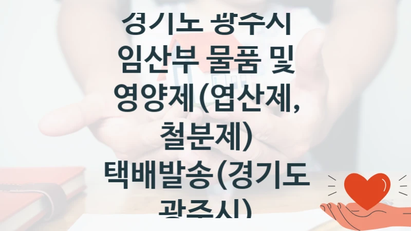 경기도 광주시, 임산부 물품 및 영양제(엽산제, 철분제) 택배발송(경기도 광주시) 지원 정책정리, 신청 자격 조건과 구비 서류